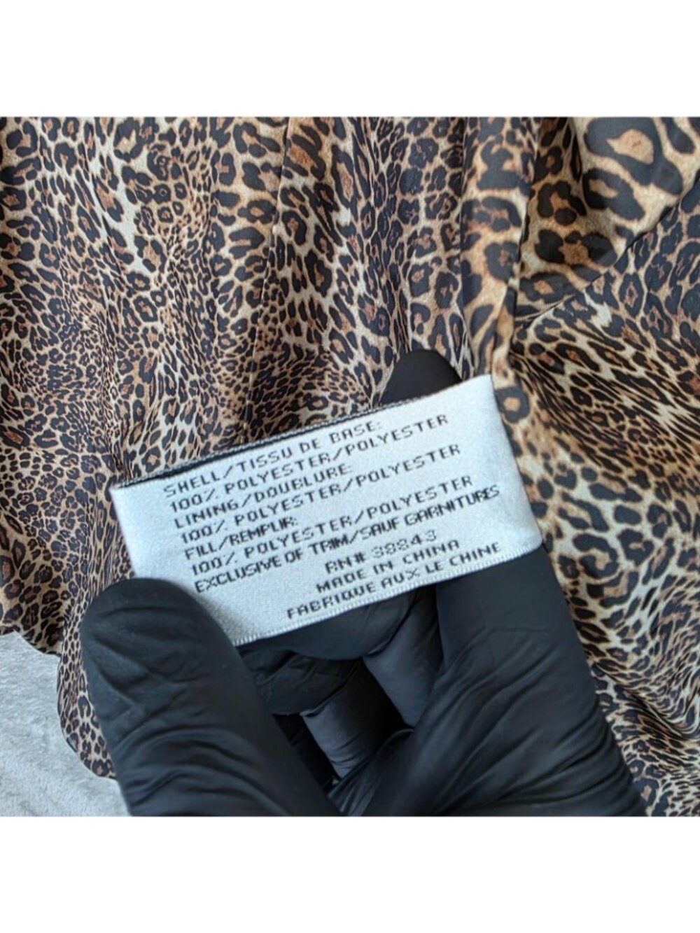 Via Spiga Coat Womens Small Black Quilted Belted Zip Leopard Lining Mid Length - Picture 5 of 12